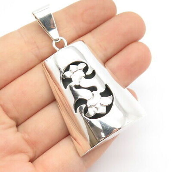 925 Sterling Silver Vintage Mexico Modernist Pendant